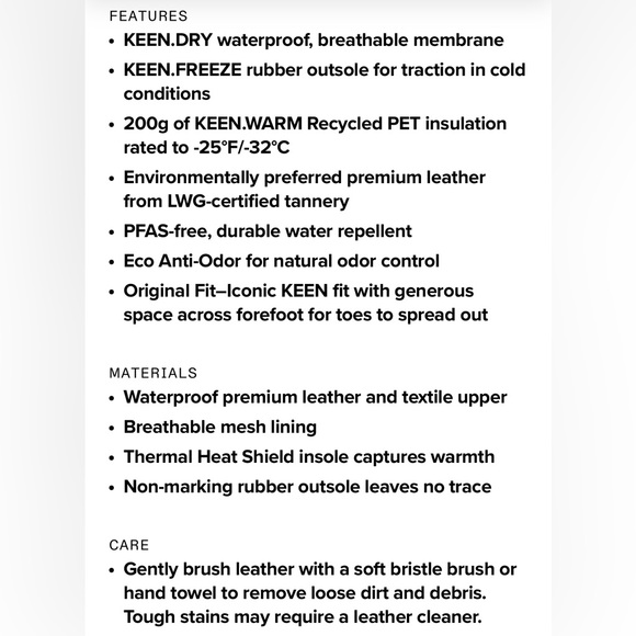 Keen Wm’s Greta Waterproof Black Insulated Lace Up Hiking Boots Sz 8US/38.5 EU - Picture 10 of 16